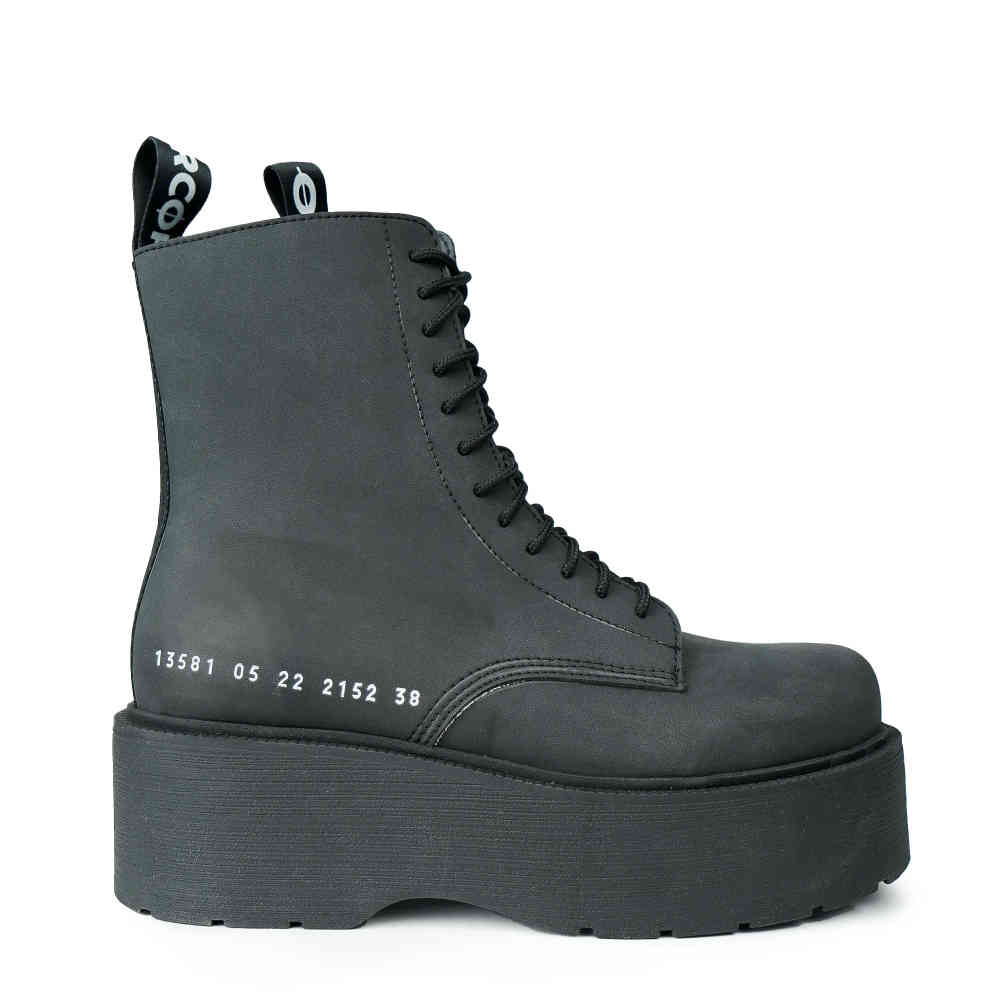 Altercore - Auren Nubuck Vegan Plateau Laarzen - Zwart